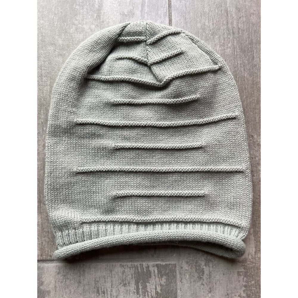 Los Angeles Boutique Gray Slouchy Knit Beanie Hat Winter Cap Designer Fashion - Picture 2 of 5